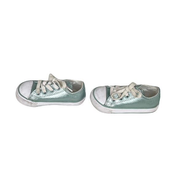 Converse Pebble Leather Low Tops, Mint Green, Toddler 5 - Picture 3 of 9